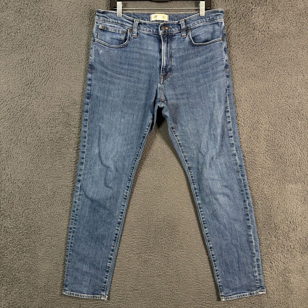 Madewell Jeans Mens 34x32 Blue Slim Fit Stretch Medium Wash Denim Pants